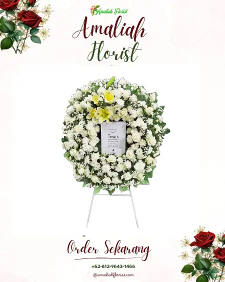Krans Bunga Duka Sidan